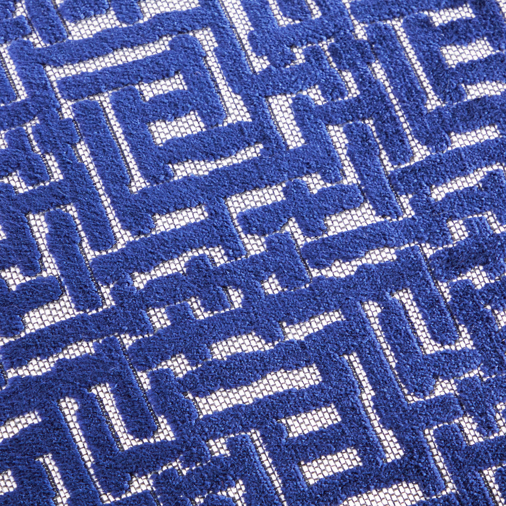 Blue Geometric Lines Pillow