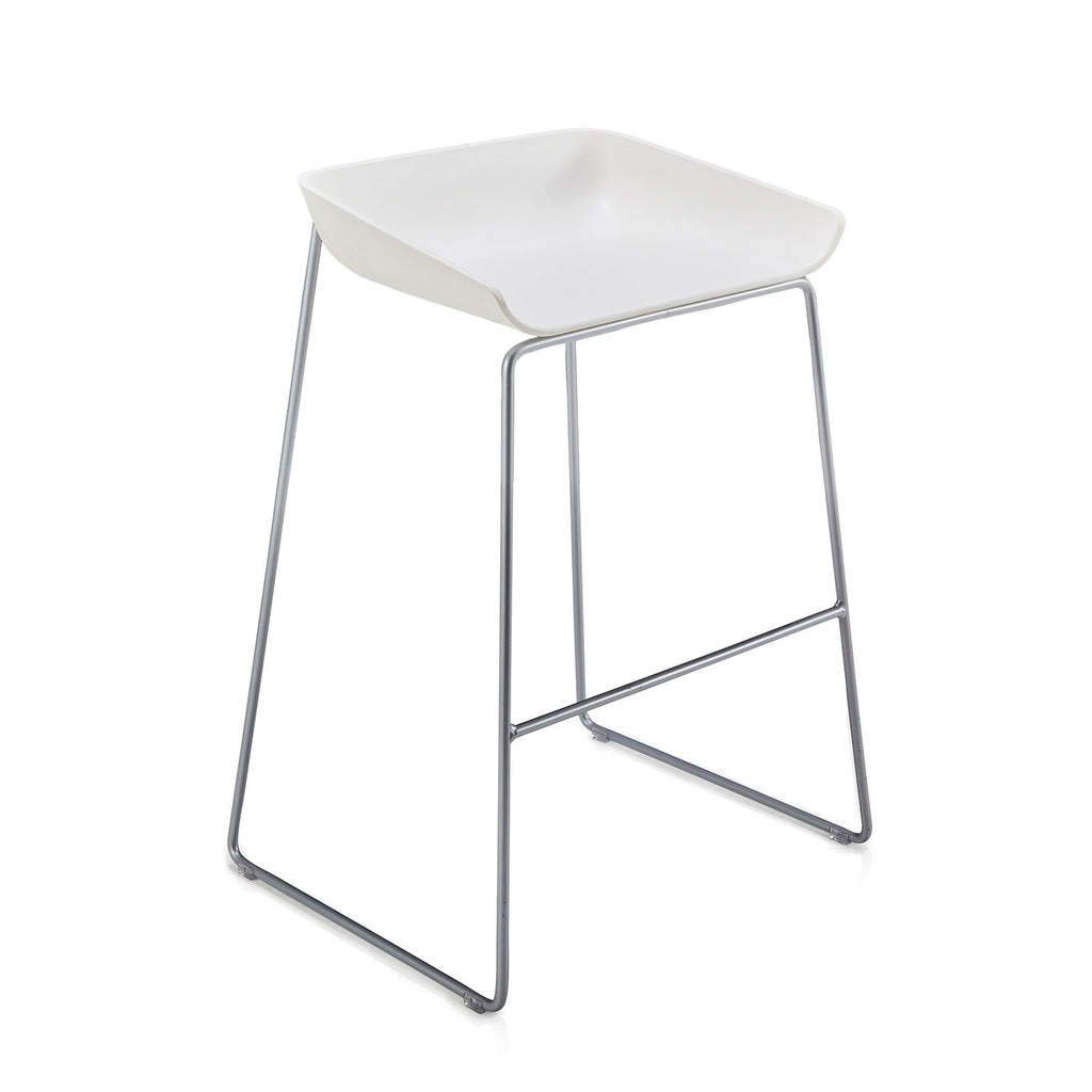 Contemporary White Bar Stool