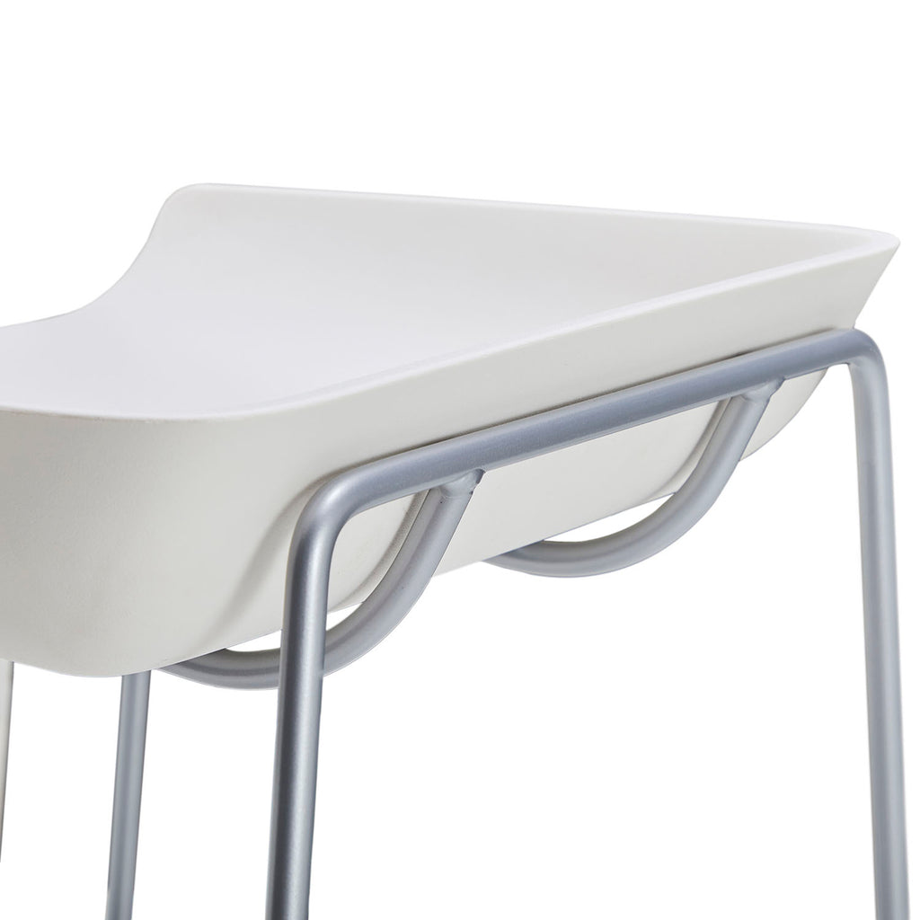 Contemporary White Bar Stool