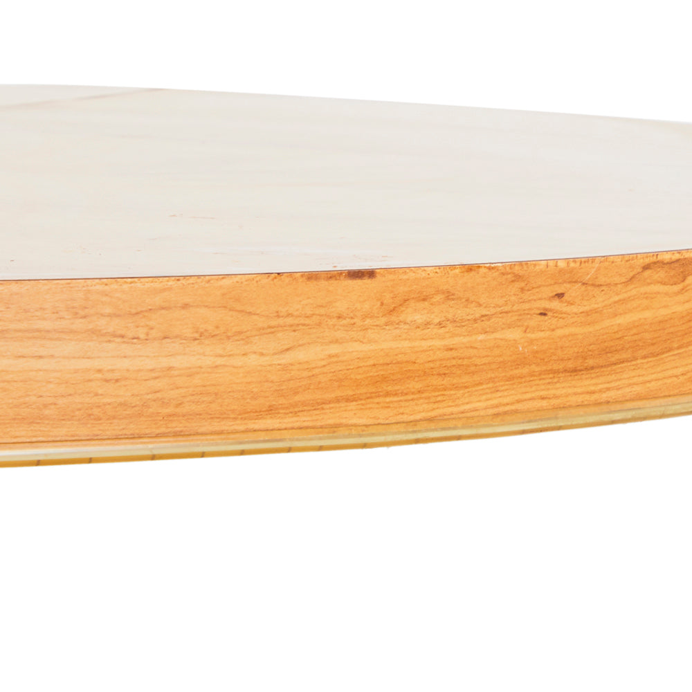 Round Light Wood and Black Base Kitchen Table