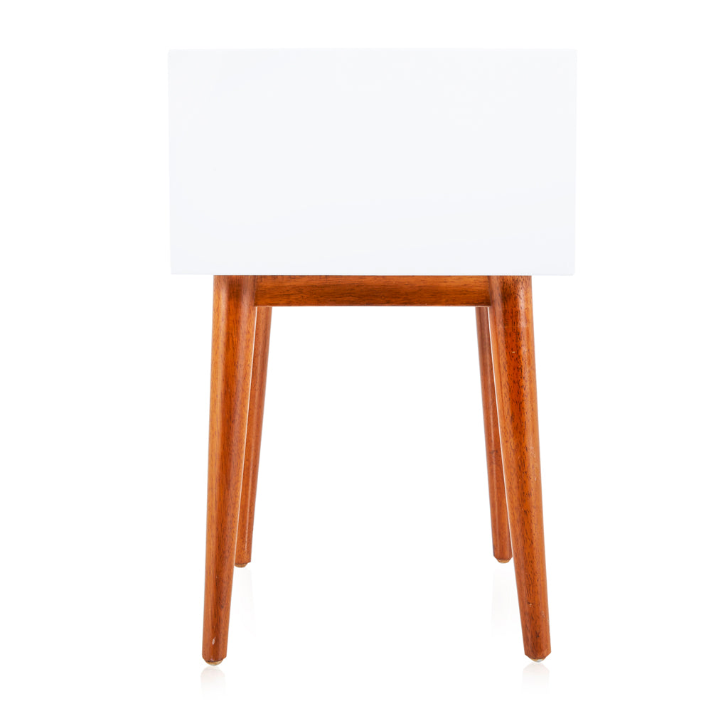 White & Wood Modern Bedside Table