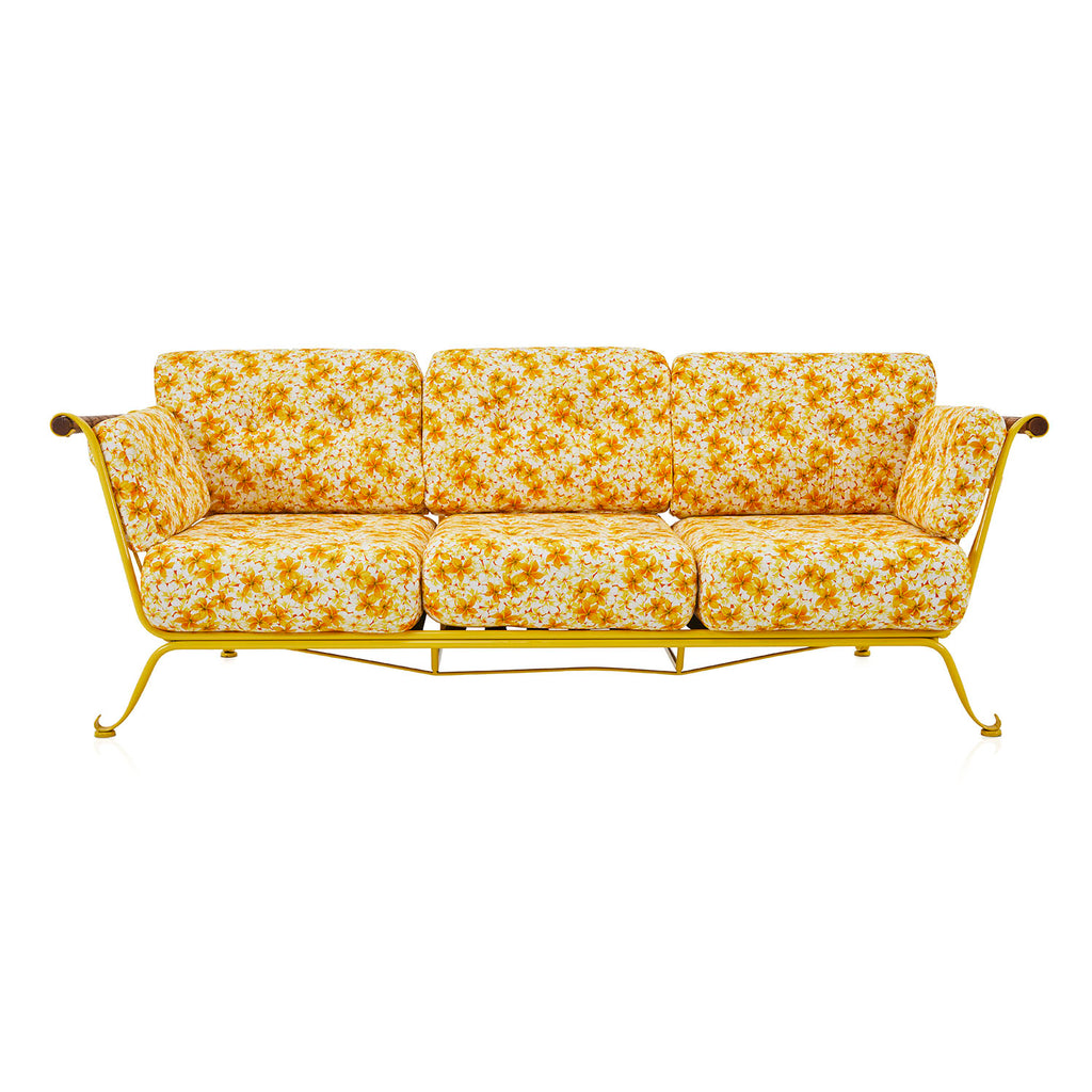 Yellow Floral Outdoor Sofa