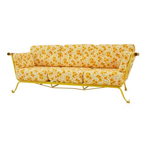 Yellow Floral Outdoor Sofa