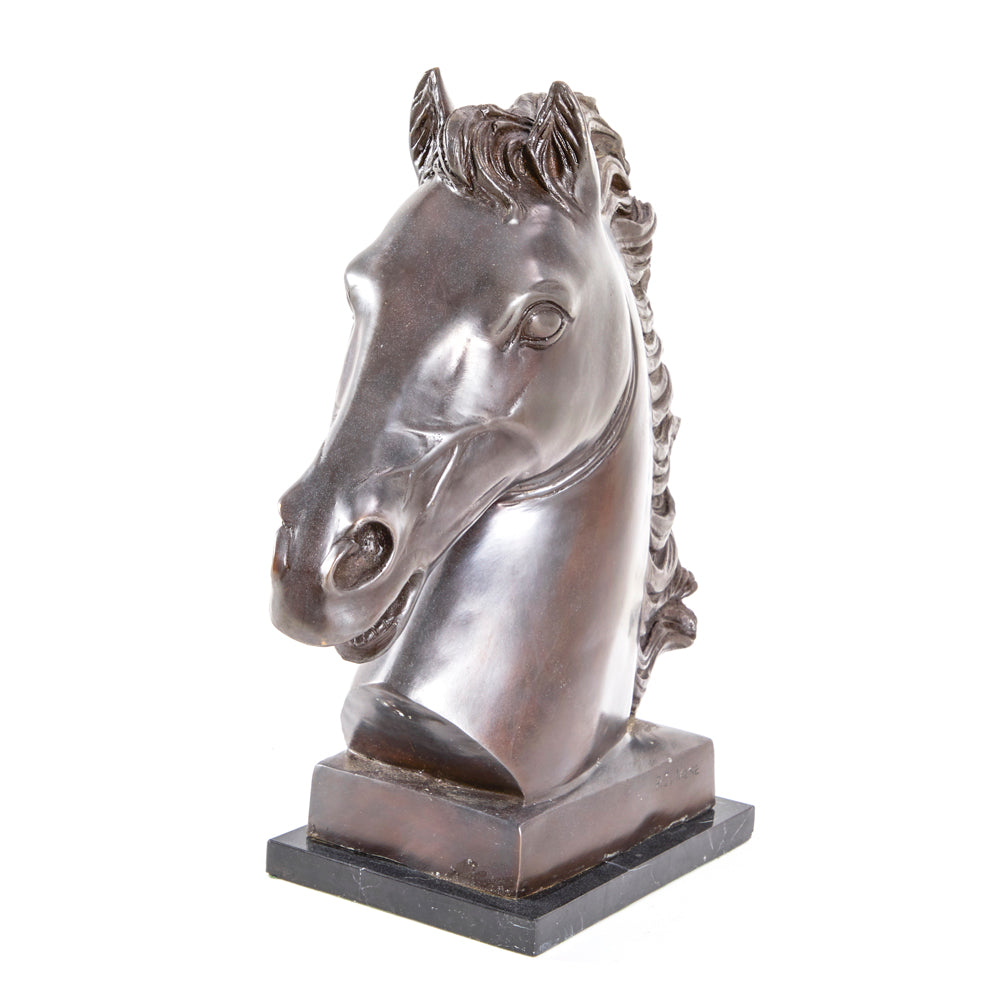 Silver Horse Head Sculpture