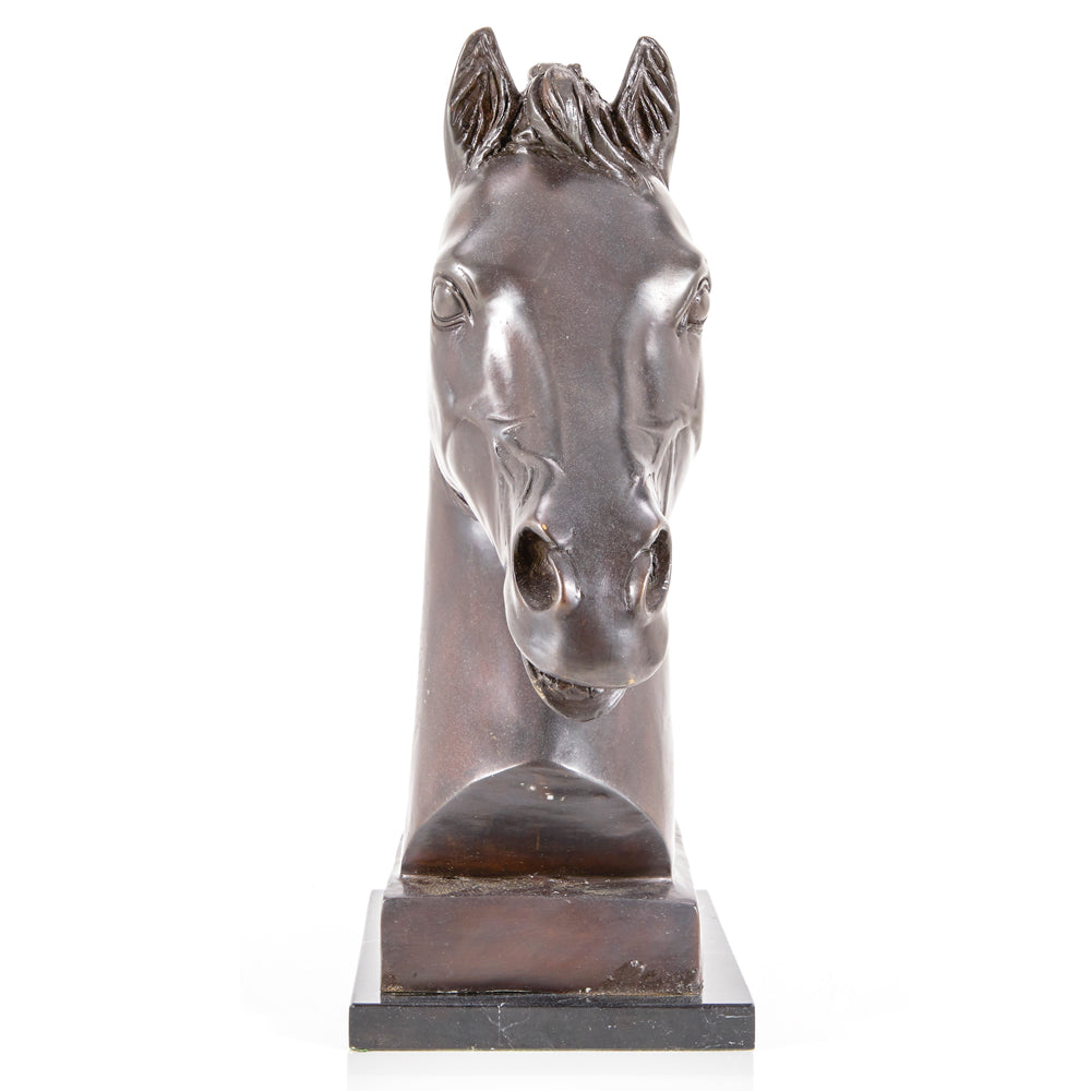 Silver Horse Head Sculpture