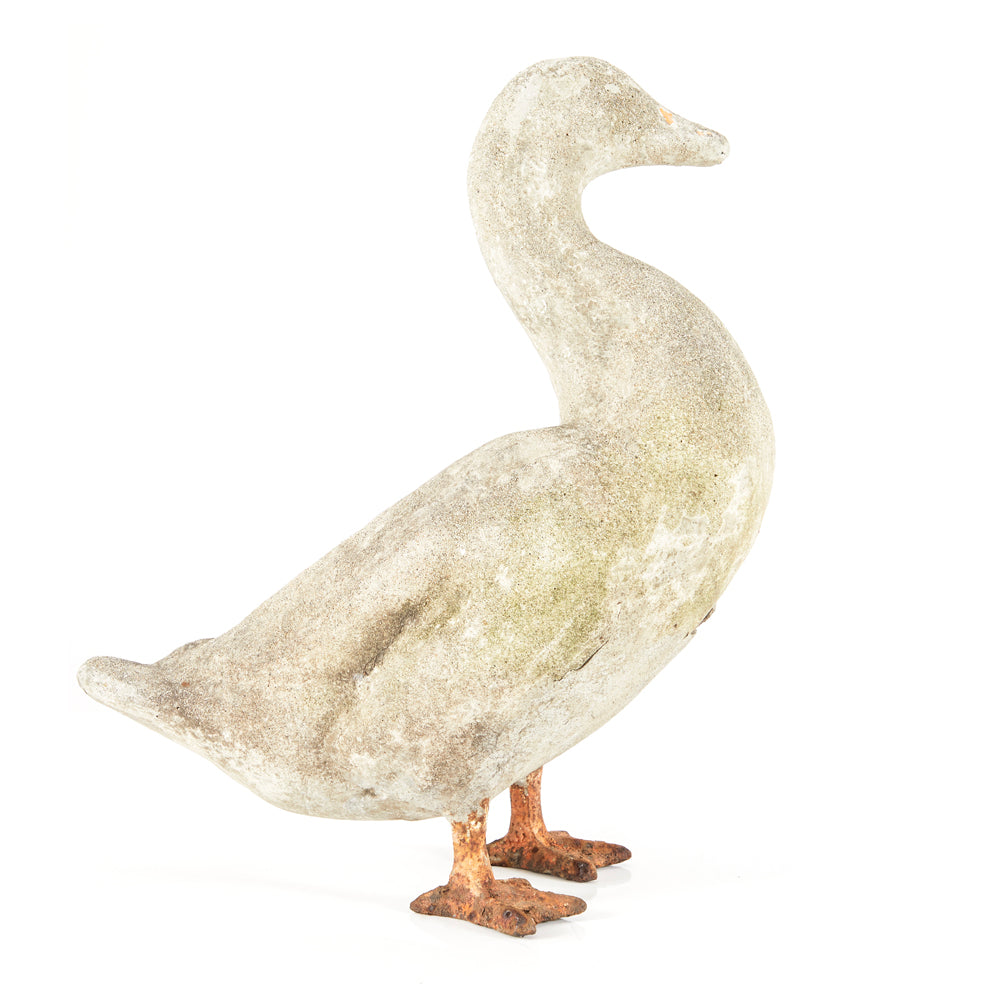 White Outdoor Duck Sculpture