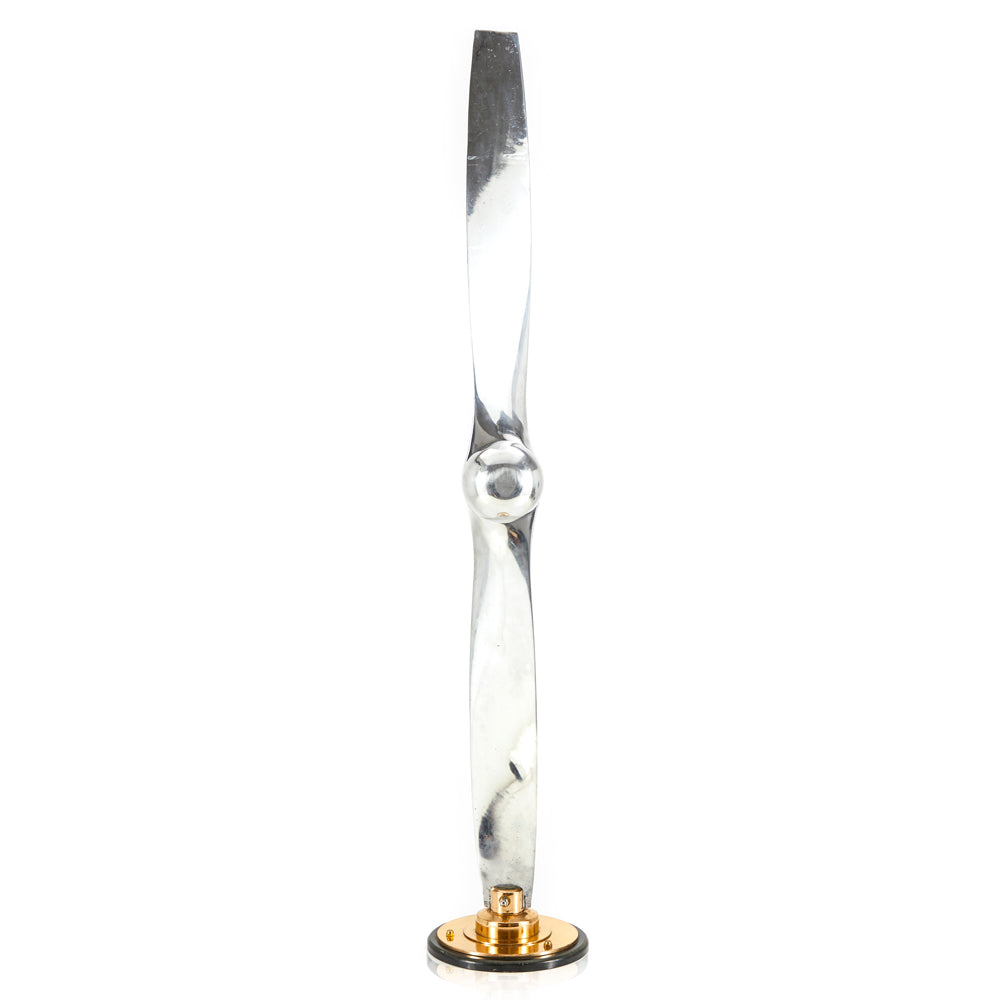 Chrome Airplane Propeller Sculpture