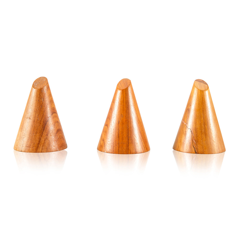 Set of 3 Wooden Cones