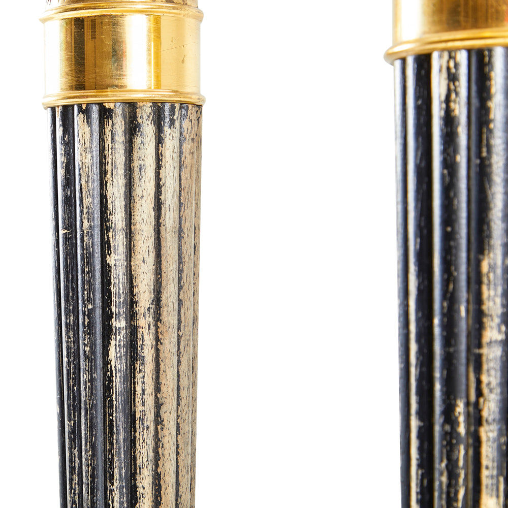 Gold Jaguar Head Columns - Set of 2