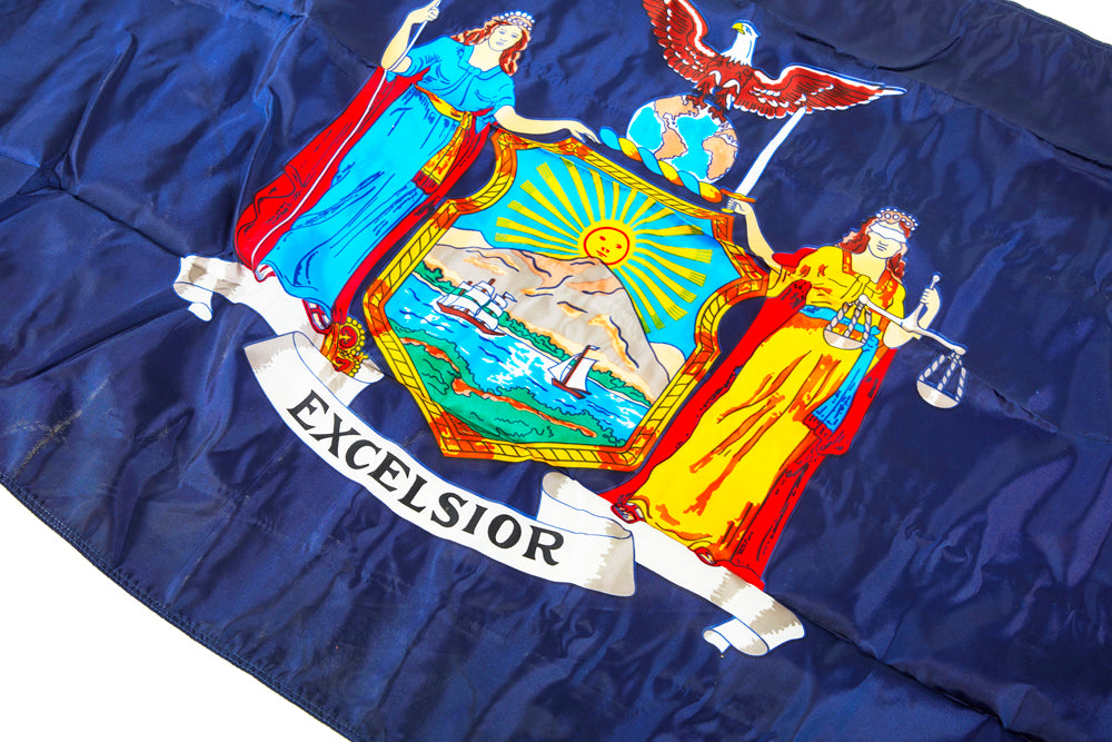 Blue New York Large State Flag