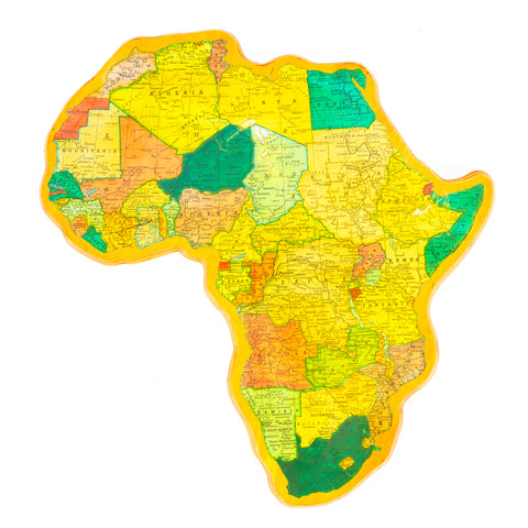 Wood Africa Wall Map Art