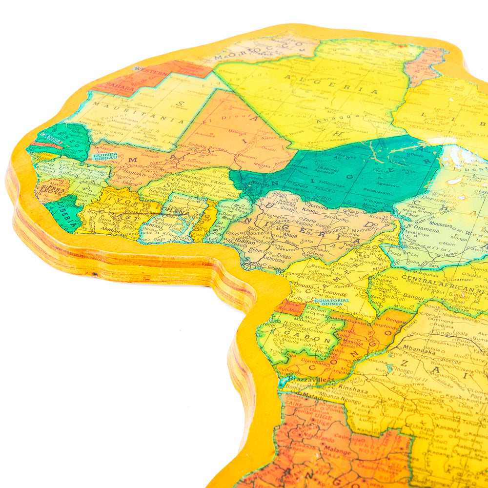 Wood Africa Wall Map Art