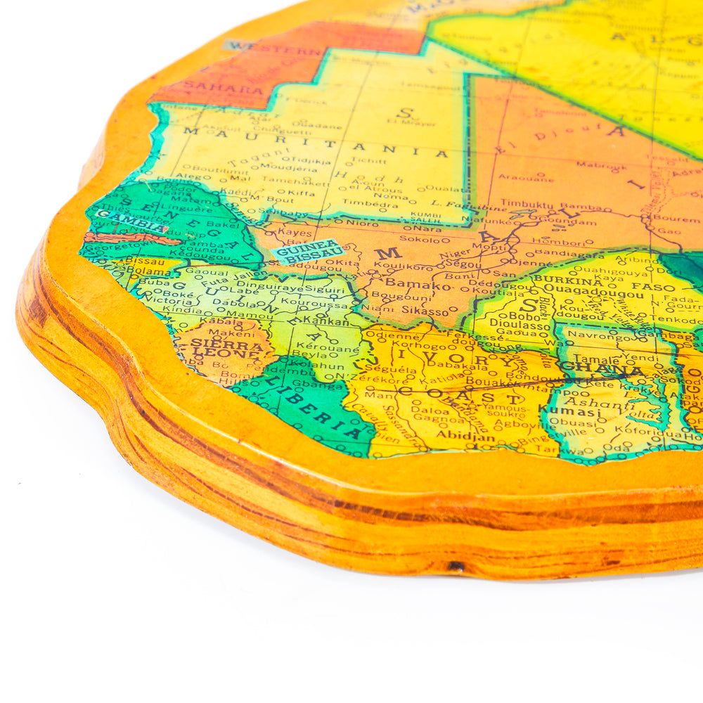 Wood Africa Wall Map Art