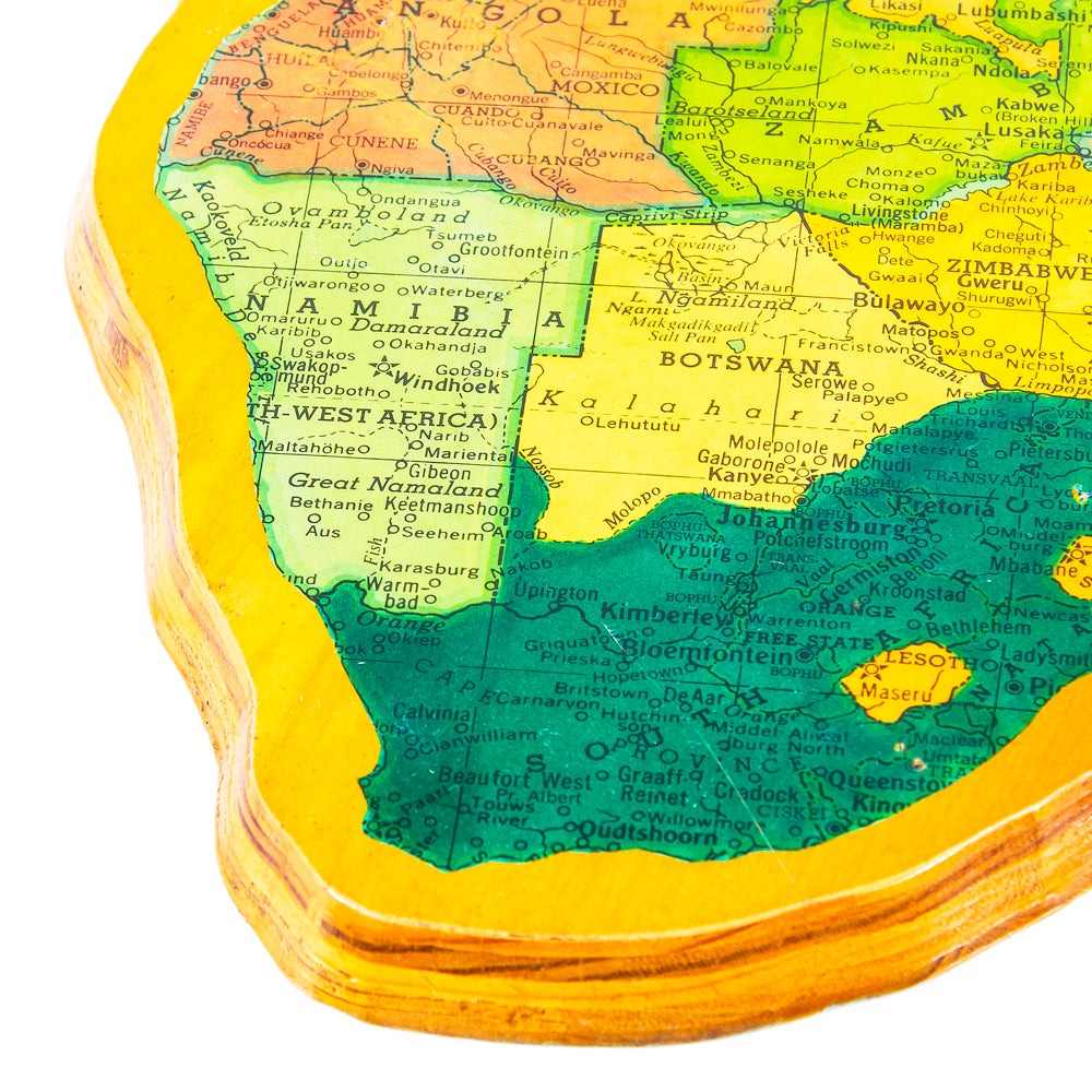 Wood Africa Wall Map Art