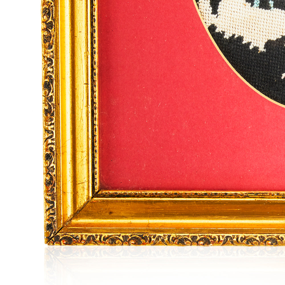 Needlepoint Red and Black Rose Offering Artwork
