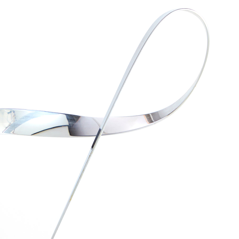Chrome Ribbon Abstract Sculpture
