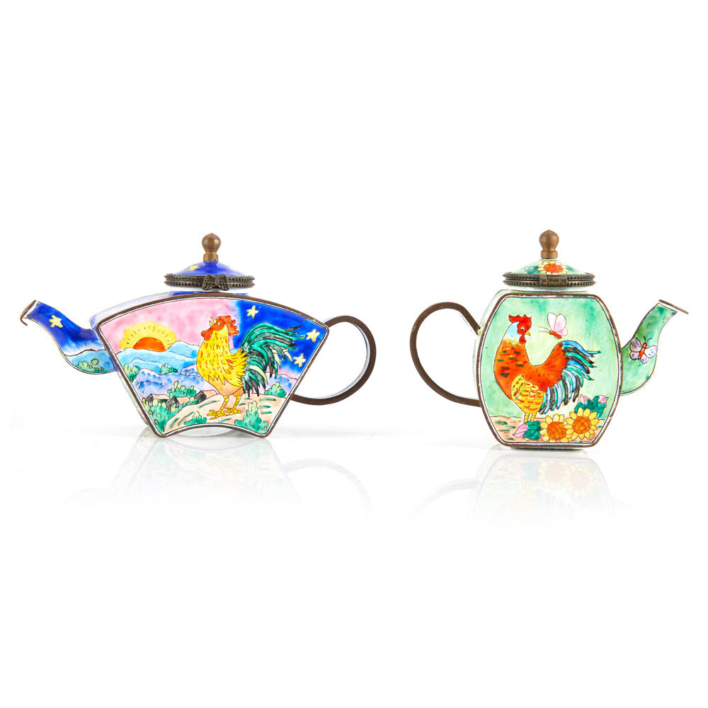 Hand Painted Rooster Tea Pot