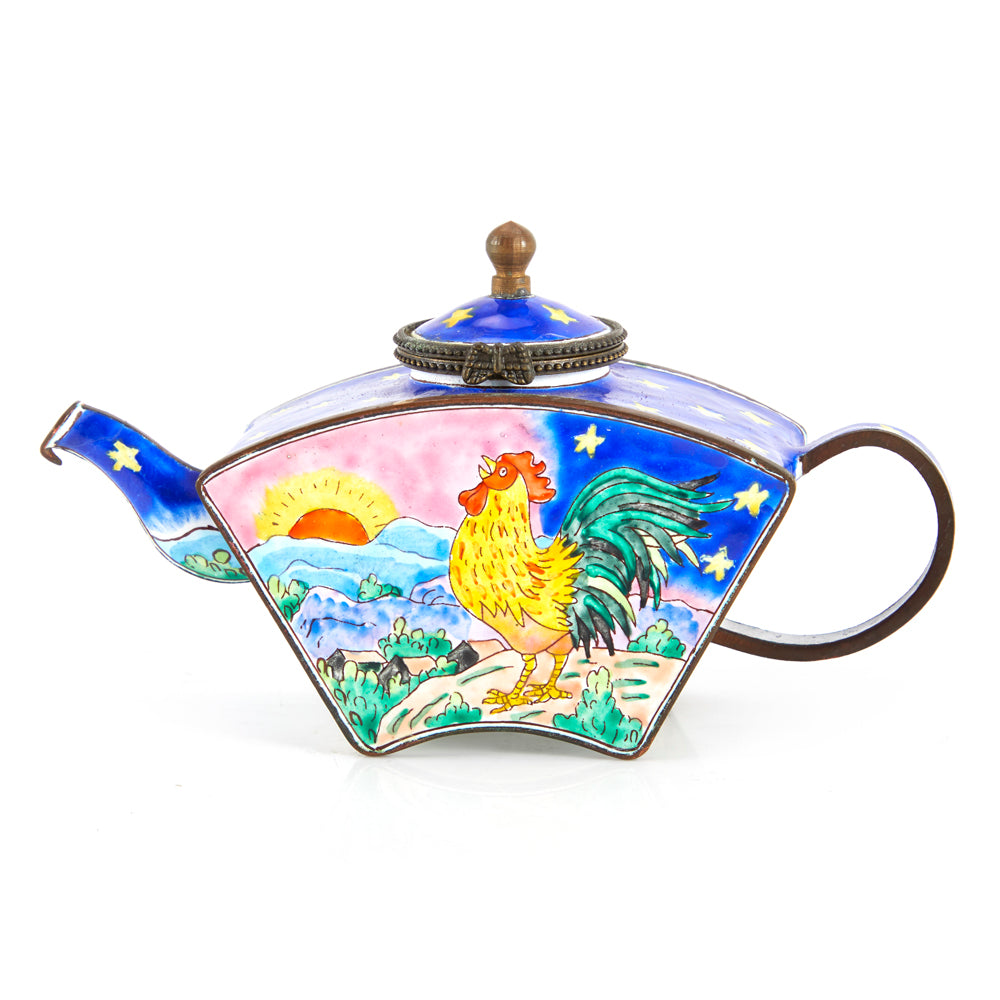 Hand Painted Rooster Tea Pot