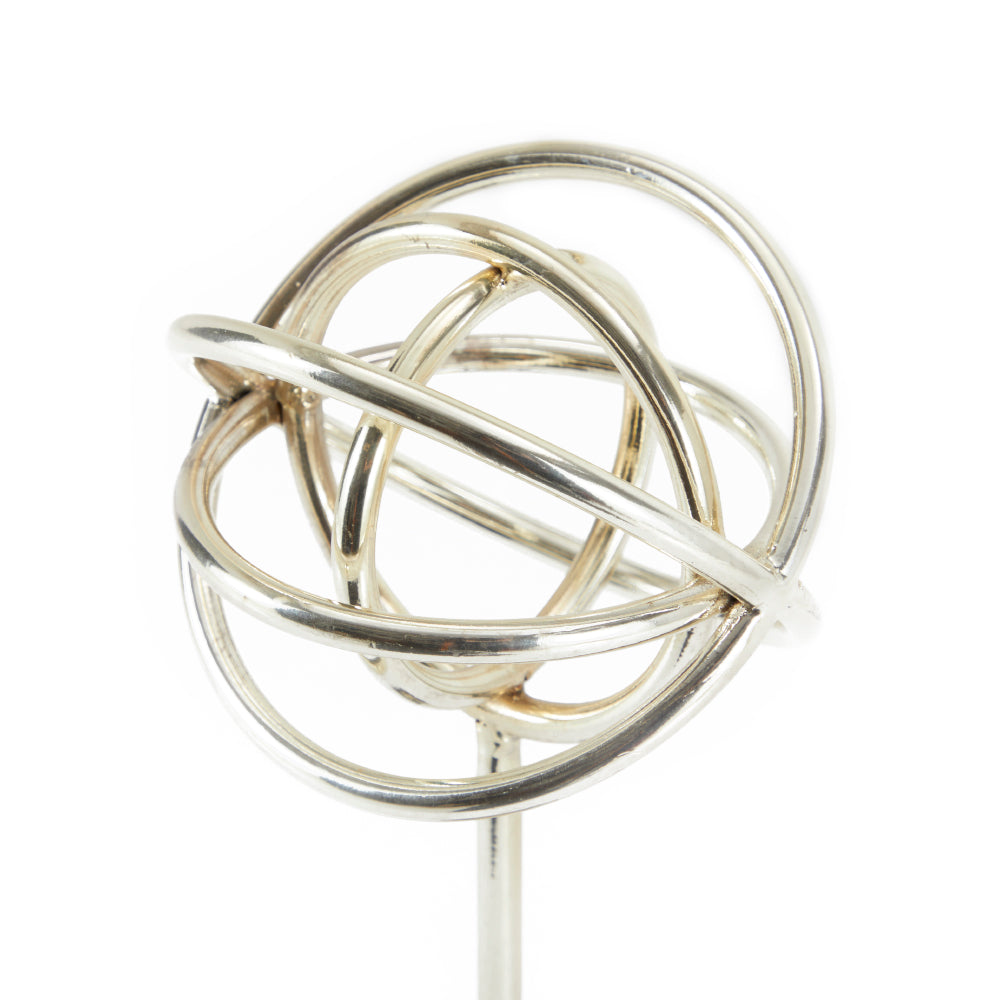 Chrome Twisted Sphere Sculpture