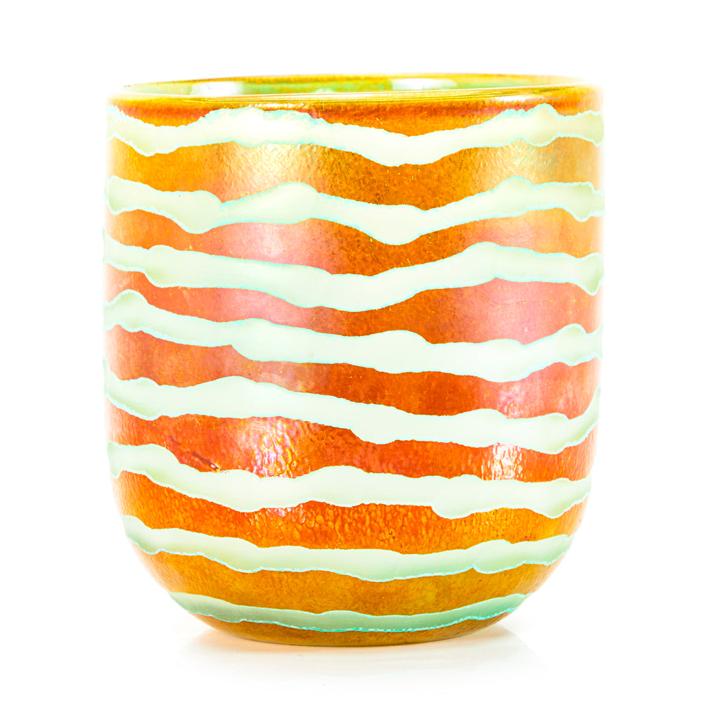 Gold Striped Glass Vase