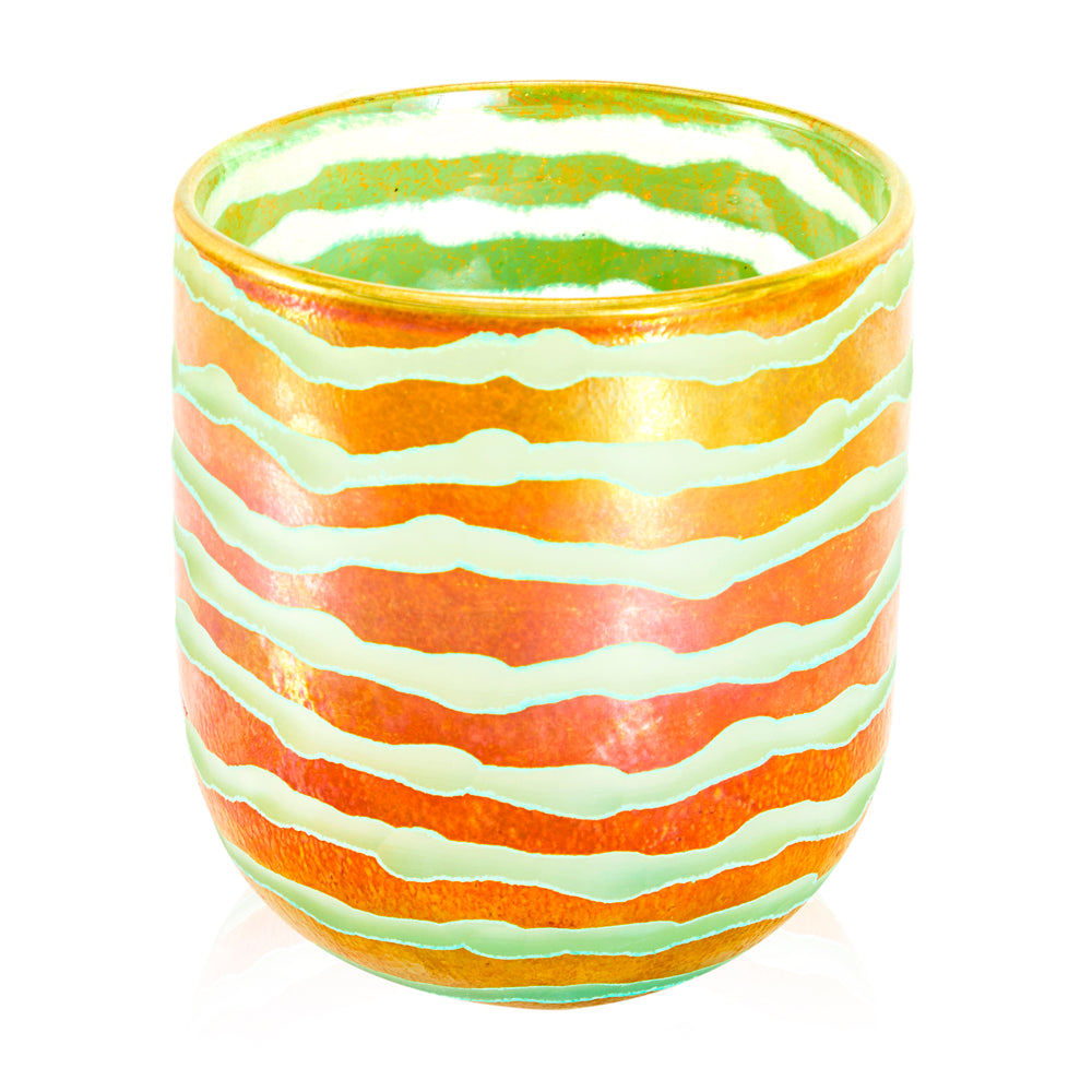 Gold Striped Glass Vase