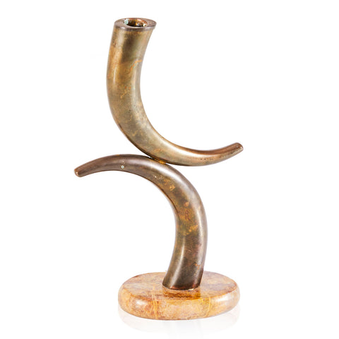 Bronze Horn Candle Holder