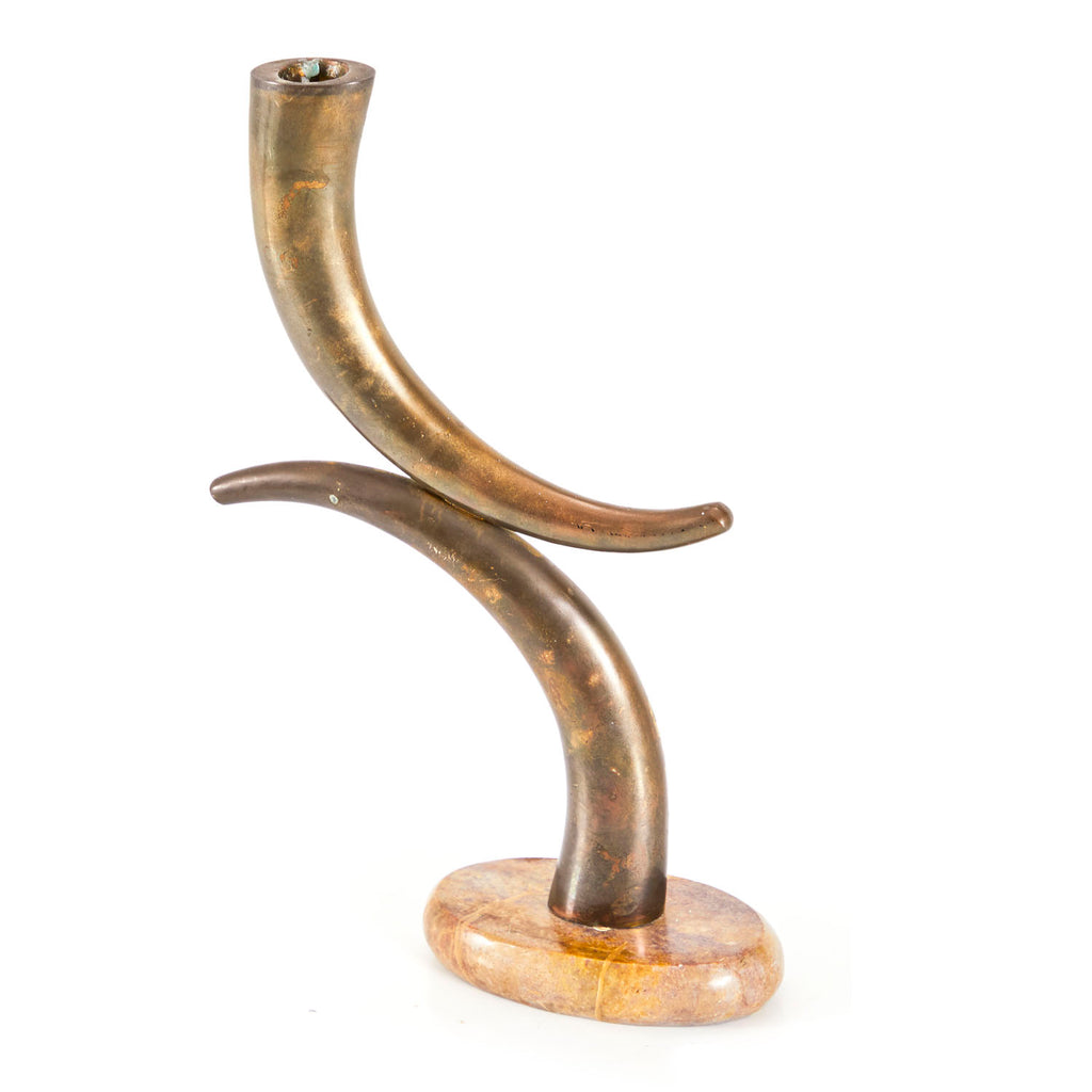 Bronze Horn Candle Holder