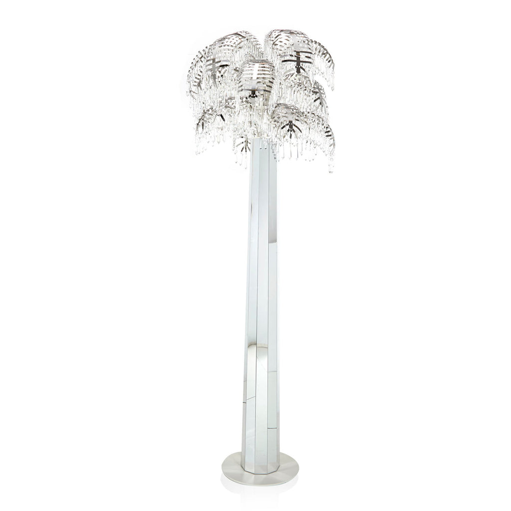 Huge Crystal and Chrome Mirrored Palm Tree