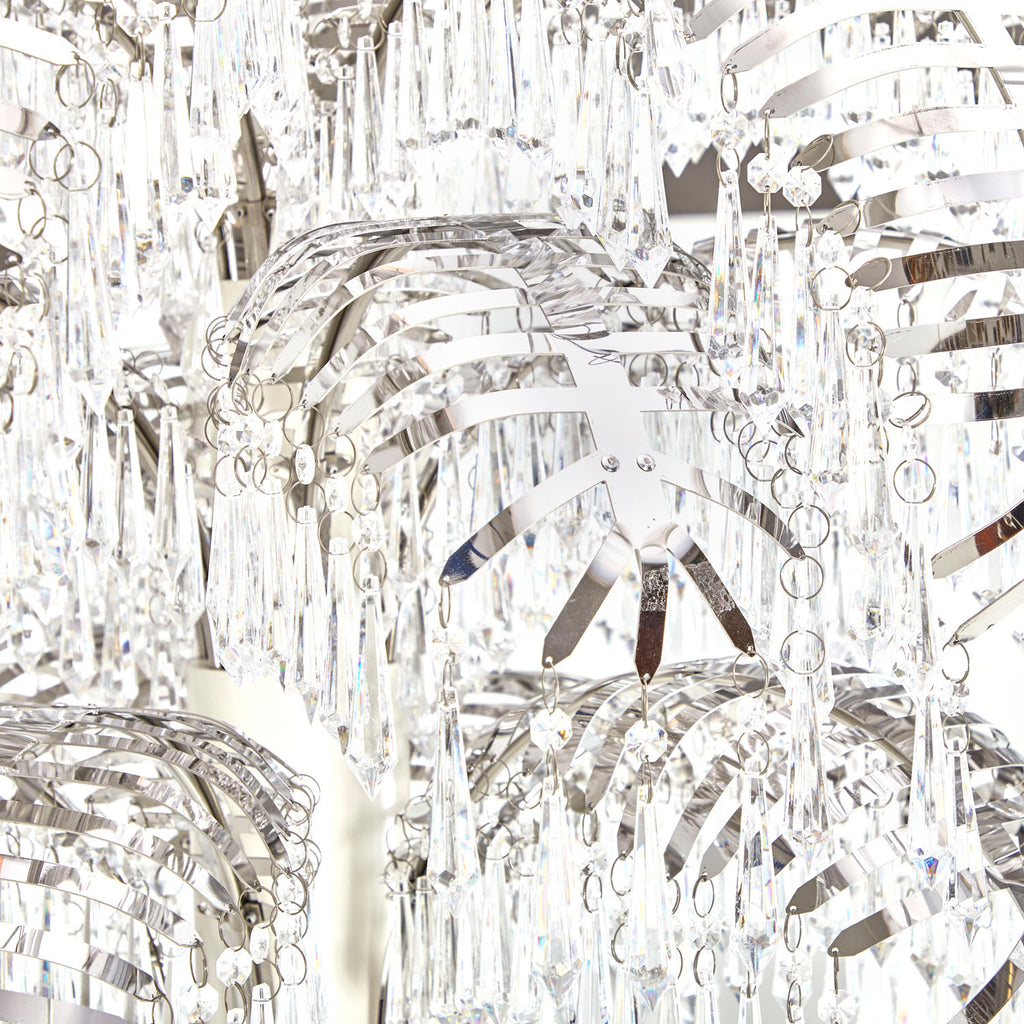 Huge Crystal and Chrome Mirrored Palm Tree