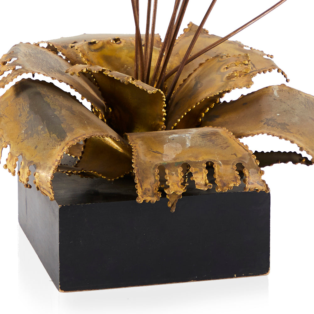 Sapphire + Brass Plant Mid Century Sculpture