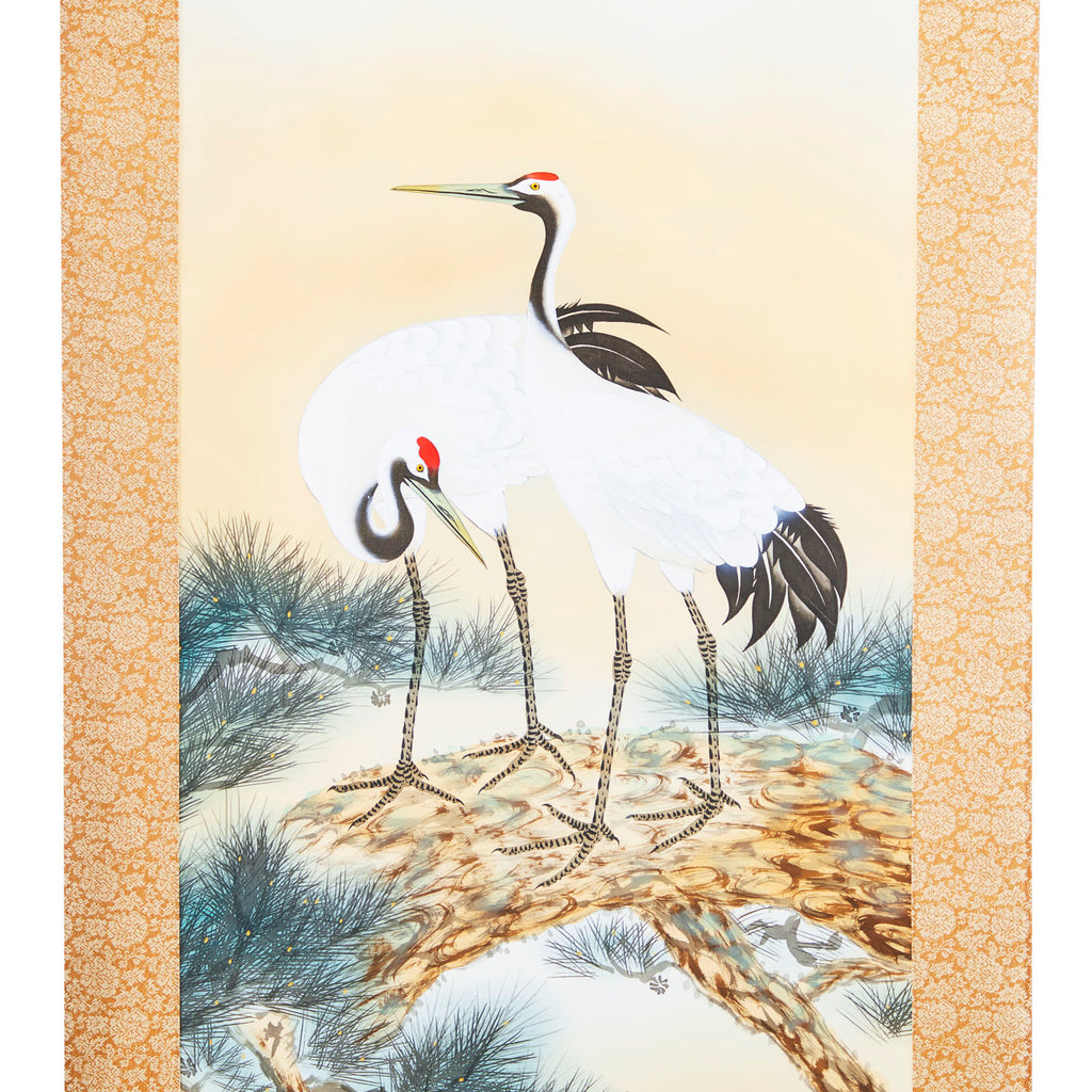 Red-Crowned Crane Scroll Painting