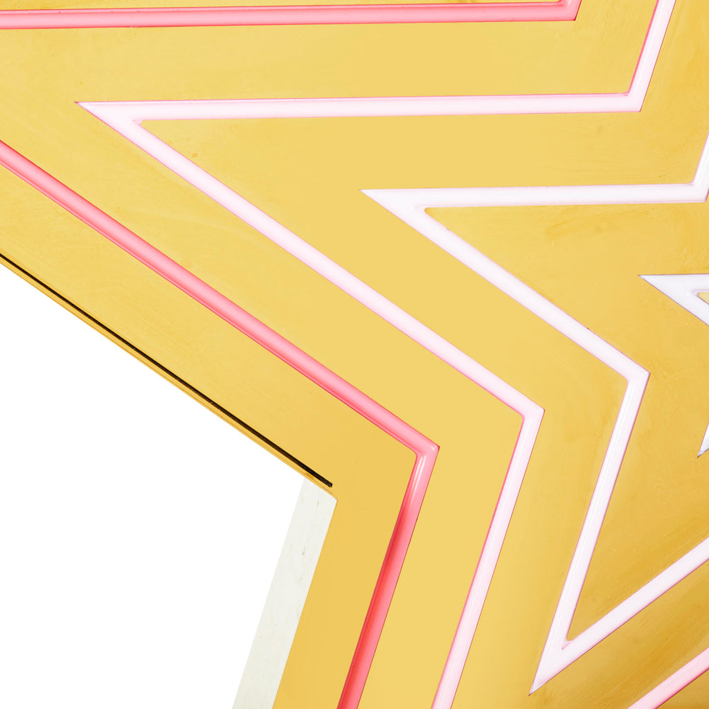 Huge Light-Up Gold and Pink Star