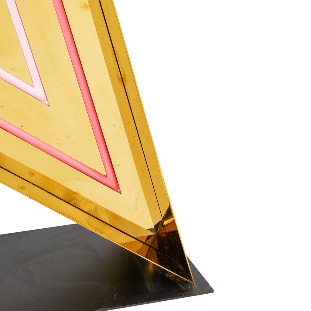 Huge Light-Up Gold and Pink Star