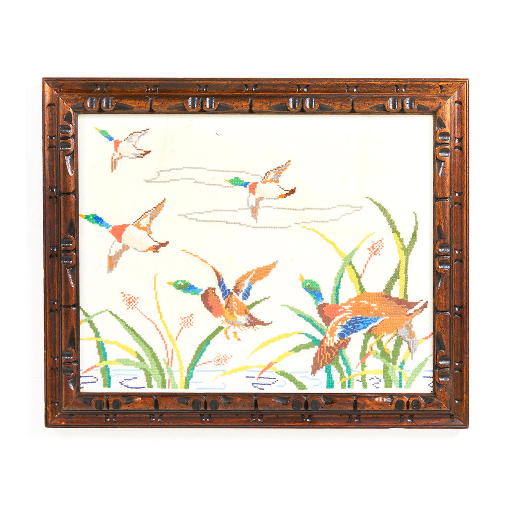 White Flying Ducks Needlepoint (A+D)