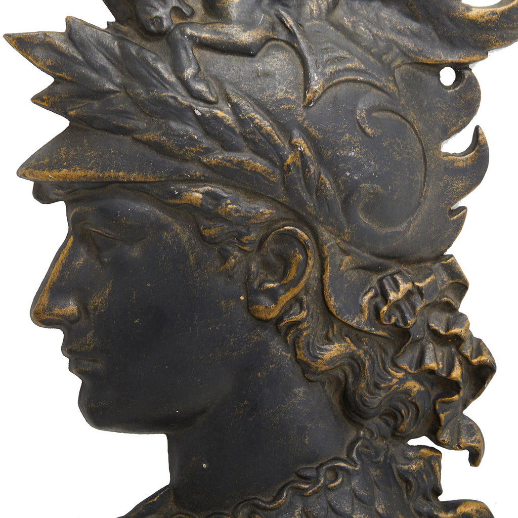 Black Metal Greek God Head Wall Sculpture