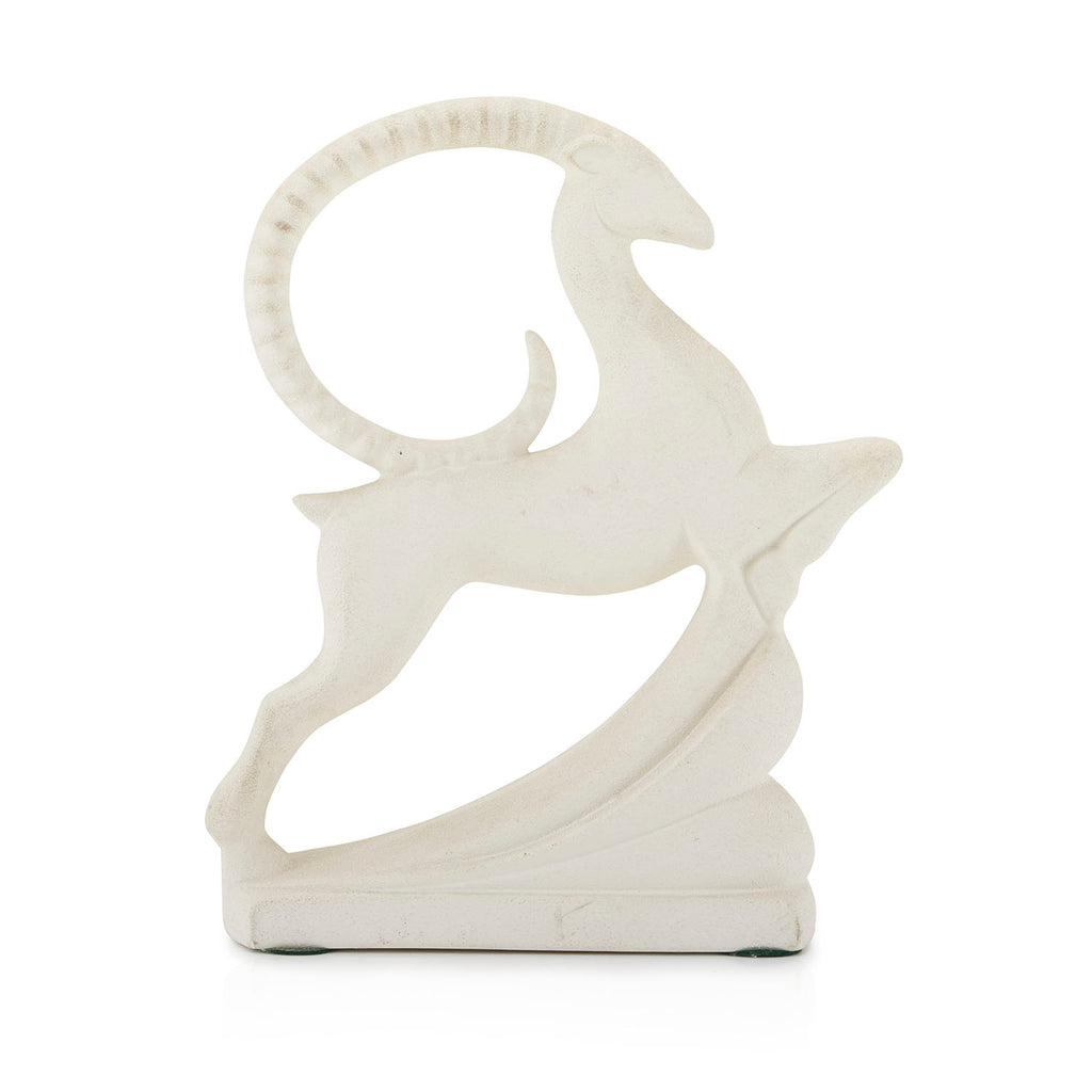 White Stone Gazelle Sculpture