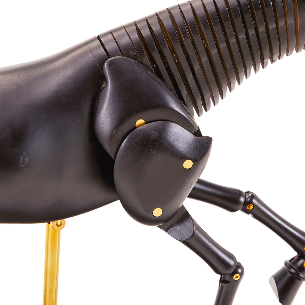 Dark Wood Articulated Horse Figurine