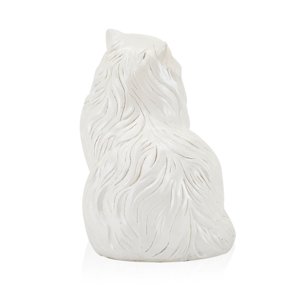 White Ceramic Cat Sculpture