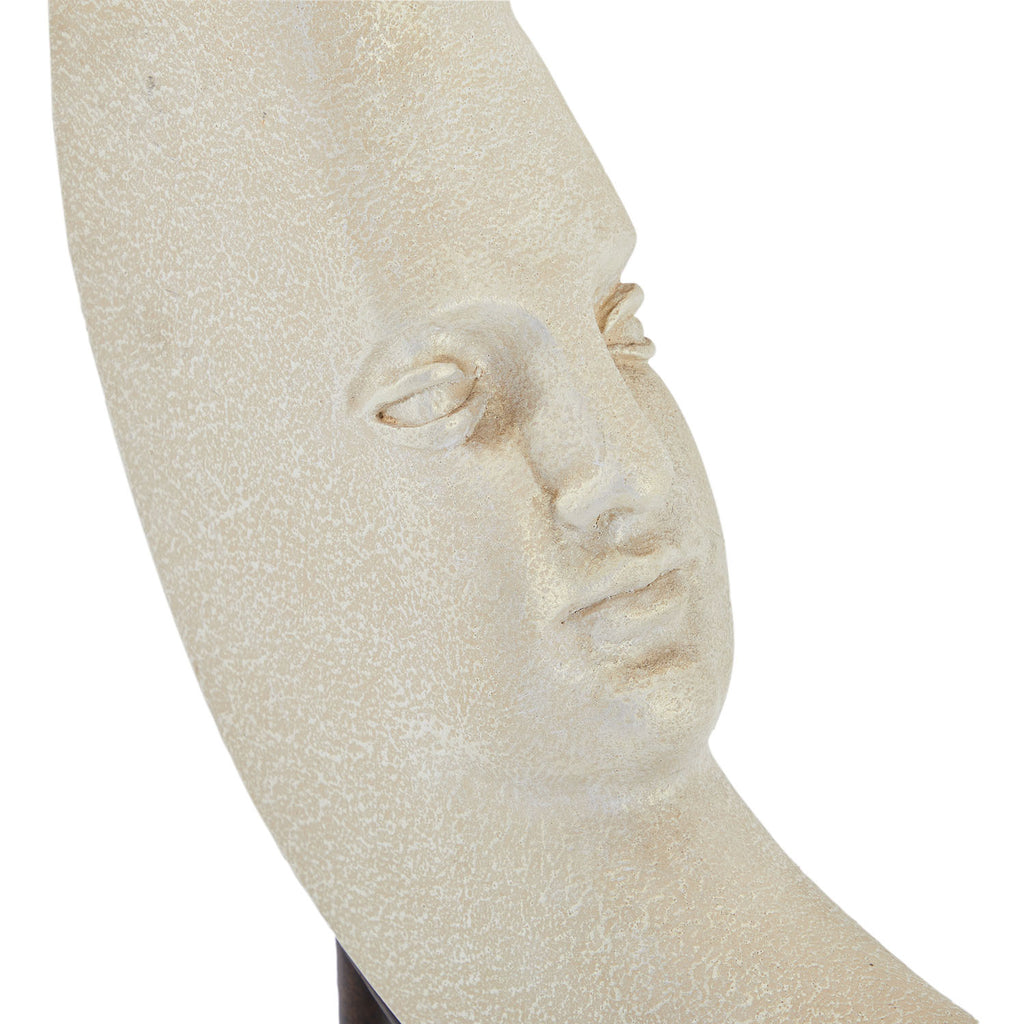 Off-White Crescent Moon Tabletop Sculpture