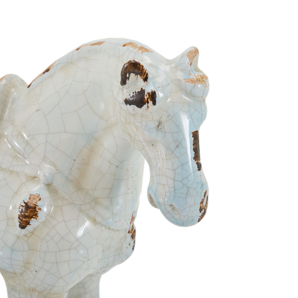 White Ceramic Horse Tabletop Sculpture