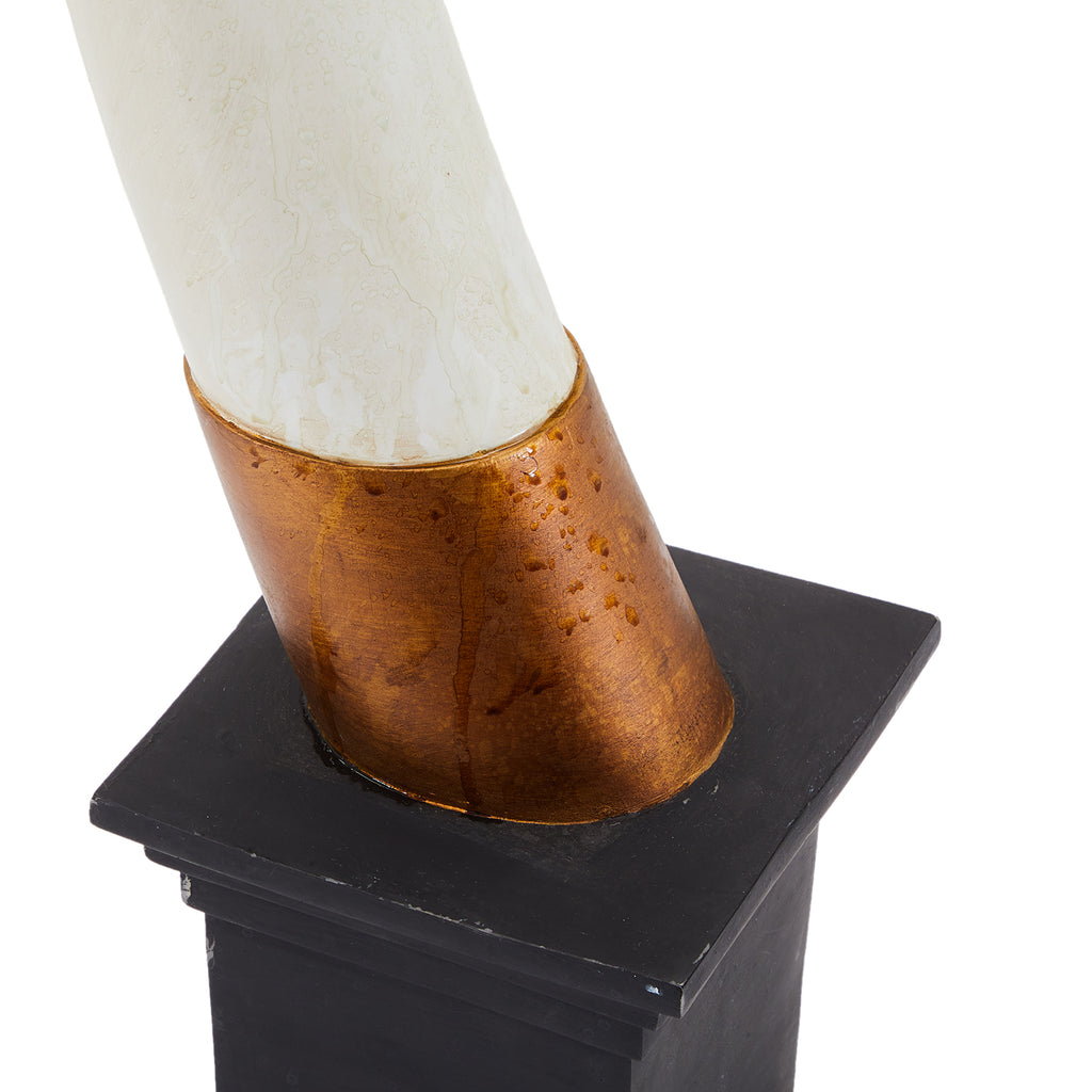 Faux Ivory Tusk Table Sculpture