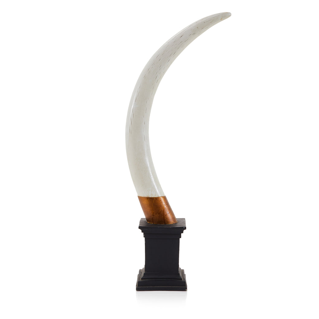 Faux Ivory Tusk Table Sculpture