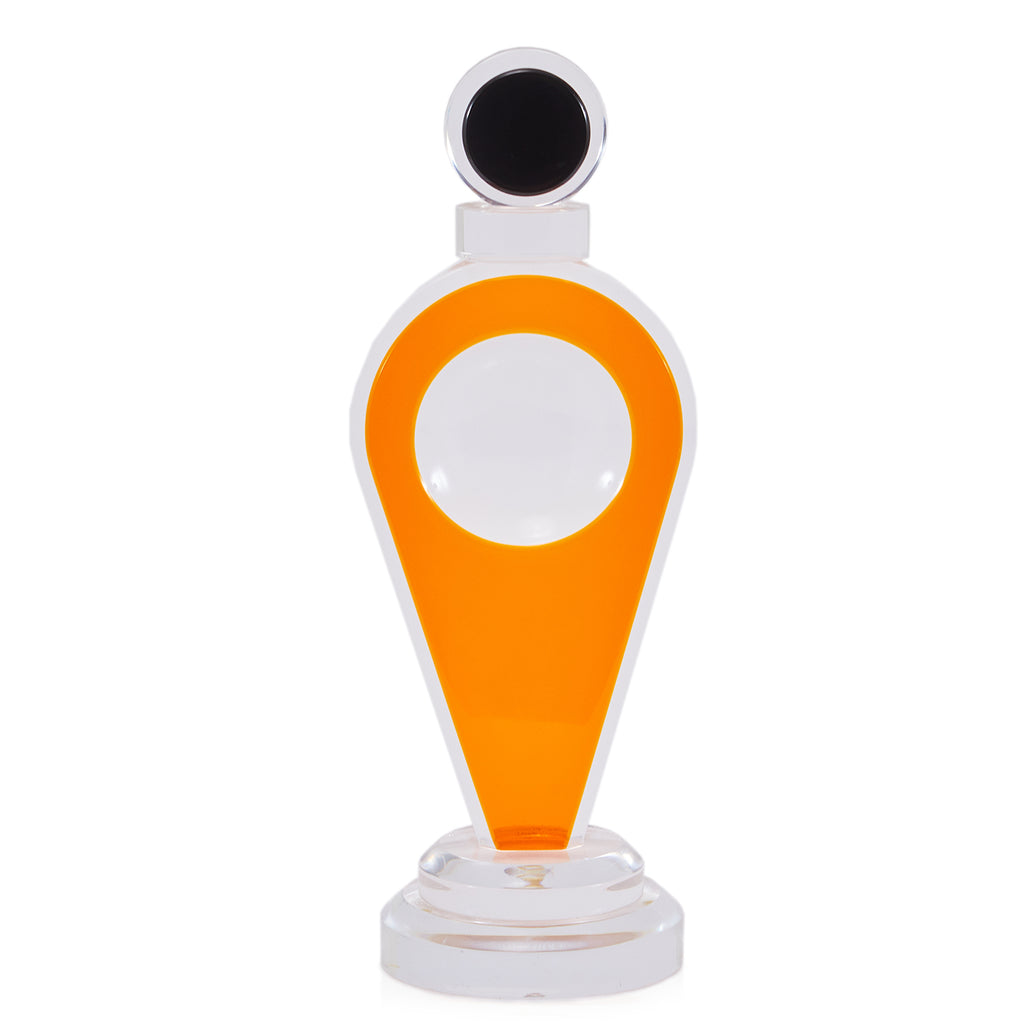Orange and Black Abstract Acrylic Sculpture