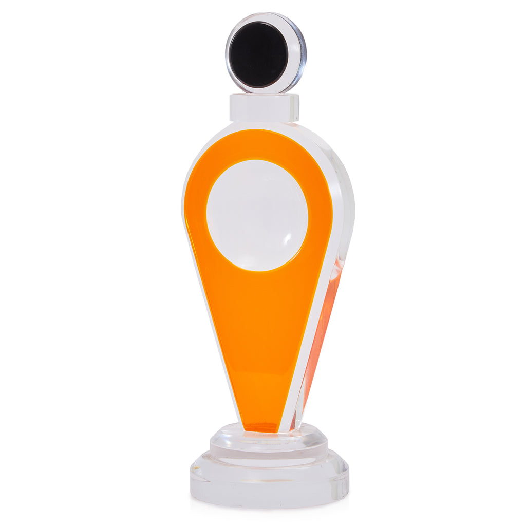 Orange and Black Abstract Acrylic Sculpture