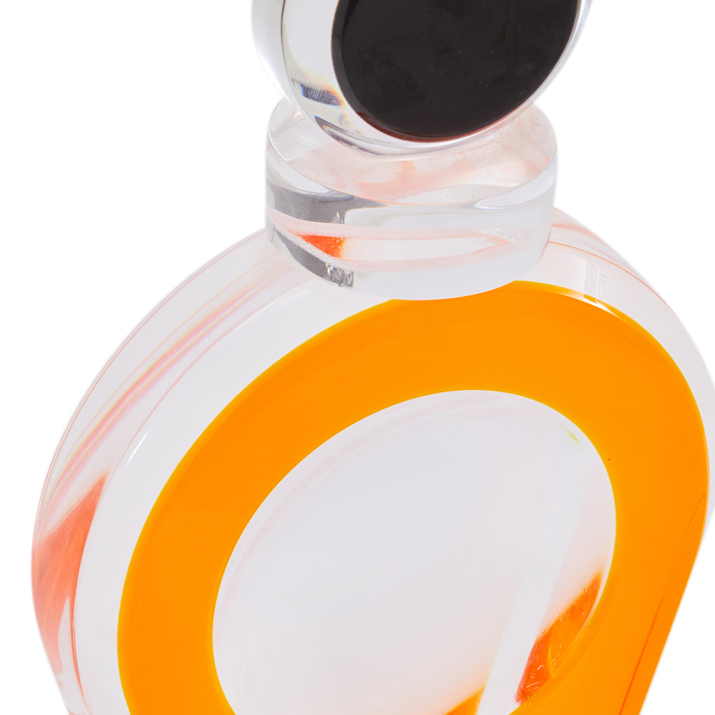 Orange and Black Abstract Acrylic Sculpture