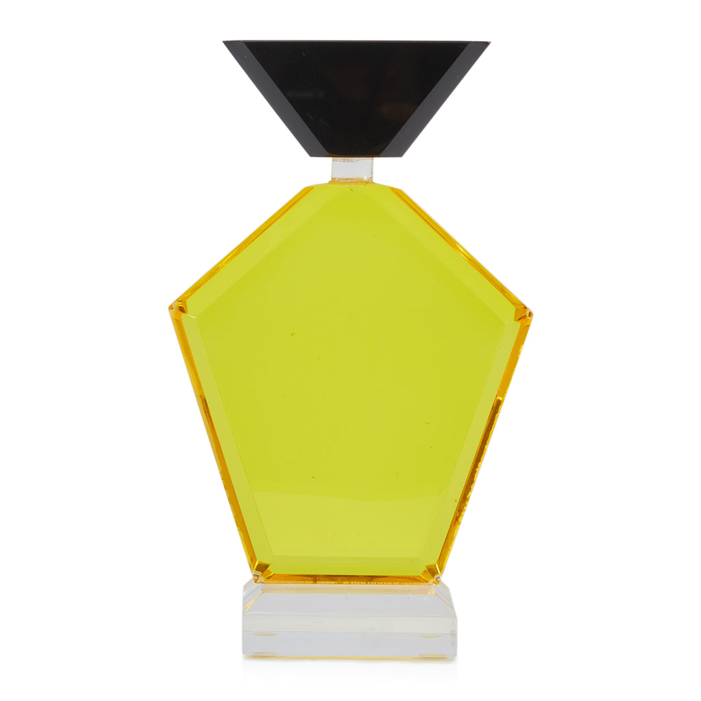 Yellow Pentagon Abstract Acrylic Sculpture