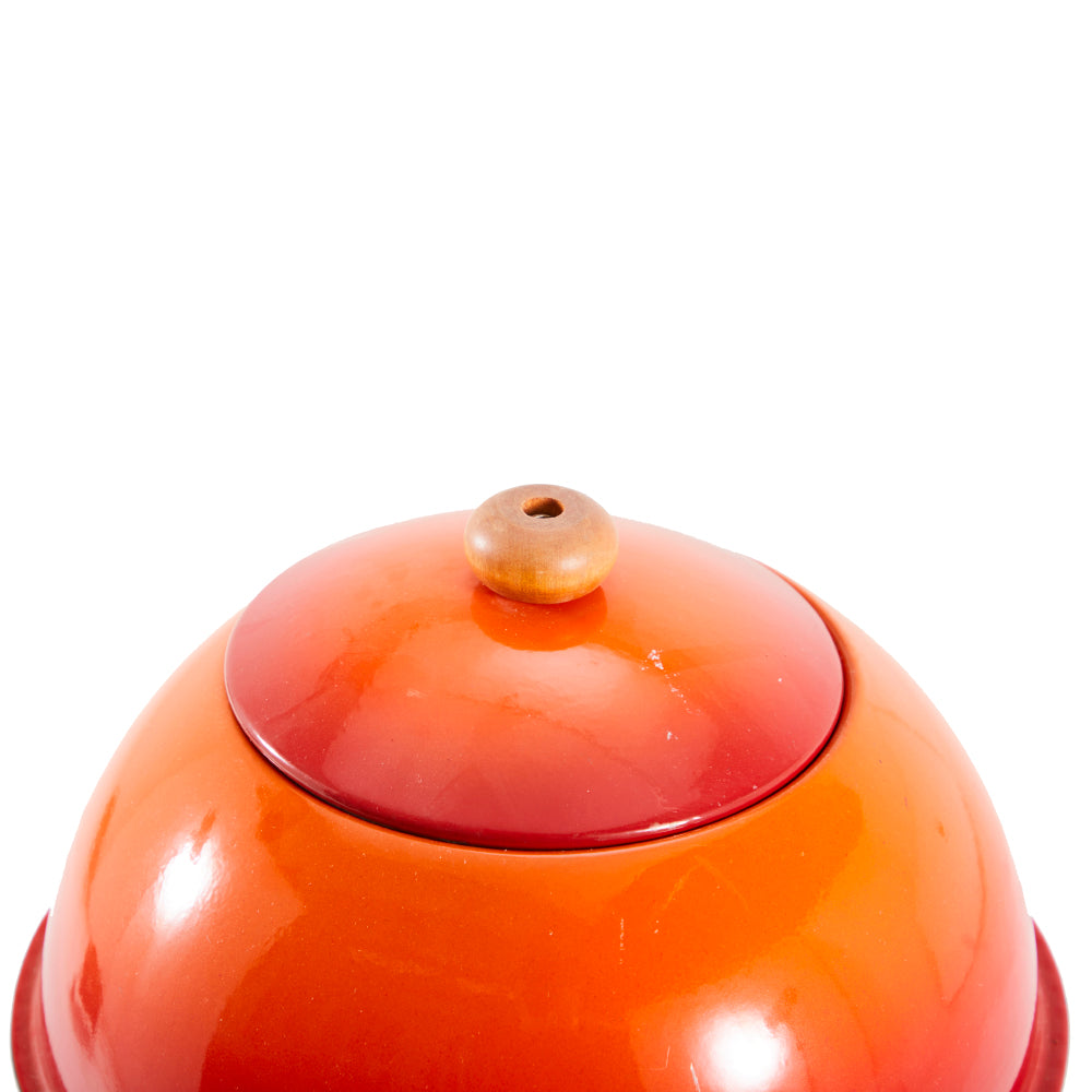 Red - Orange Metal Samovar / Tea Serving Container