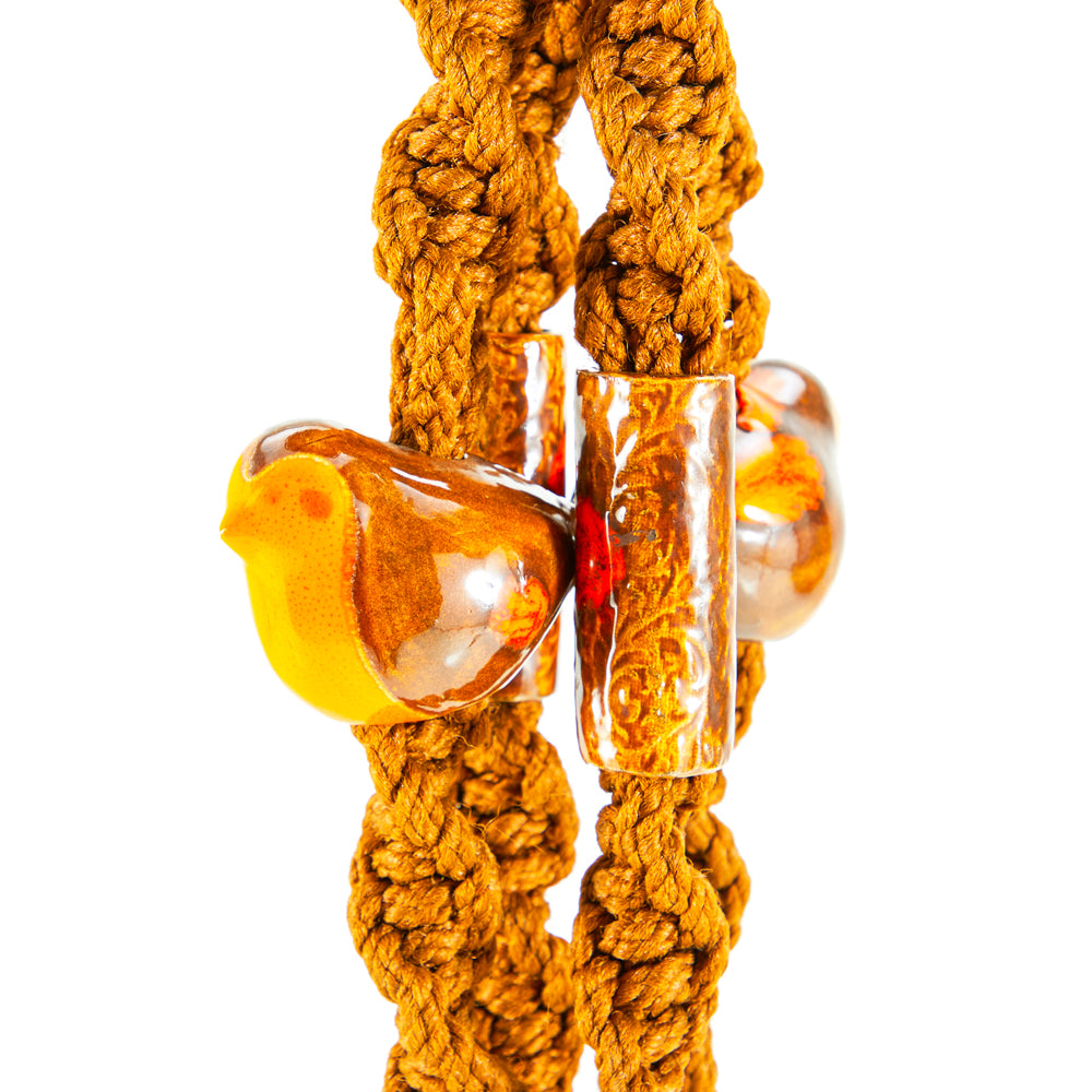 Mustard Bird Cage Macrame Hanging