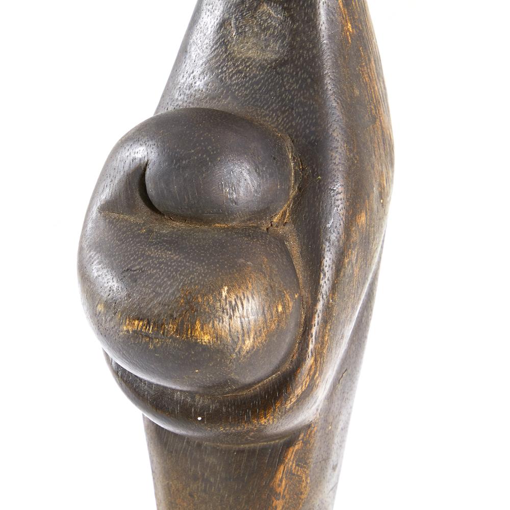 Wood Dark Mother and Child Sculpture (A+D)