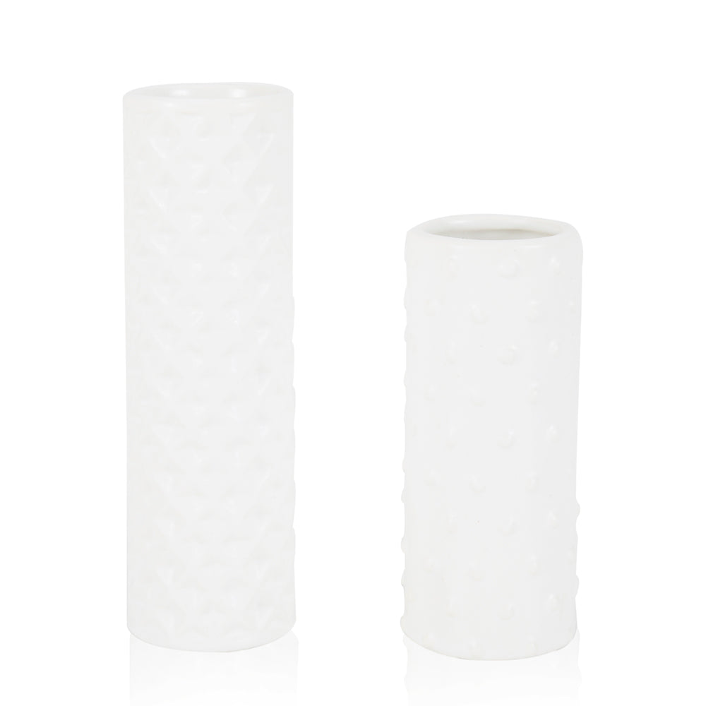 White Ceramic Candle Holders (A+D)